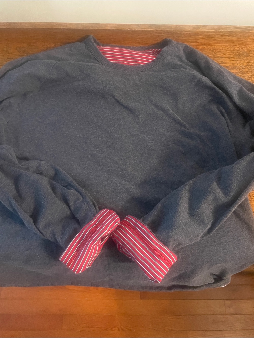 Original Penguin Navy Sweatshirt with Red Striped Inner Cuffs